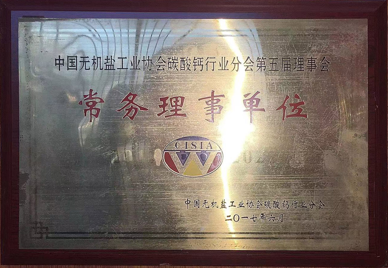 中国无机盐工业协会碳酸钙行业分会第五届理事会常务理事单位